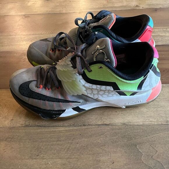 NIKE KD VII 7 SE WHAT THE MULTI-COLOR BLACK HORIZON 801778-944 10.5 SEE DESCRIPT - Picture 5 of 13